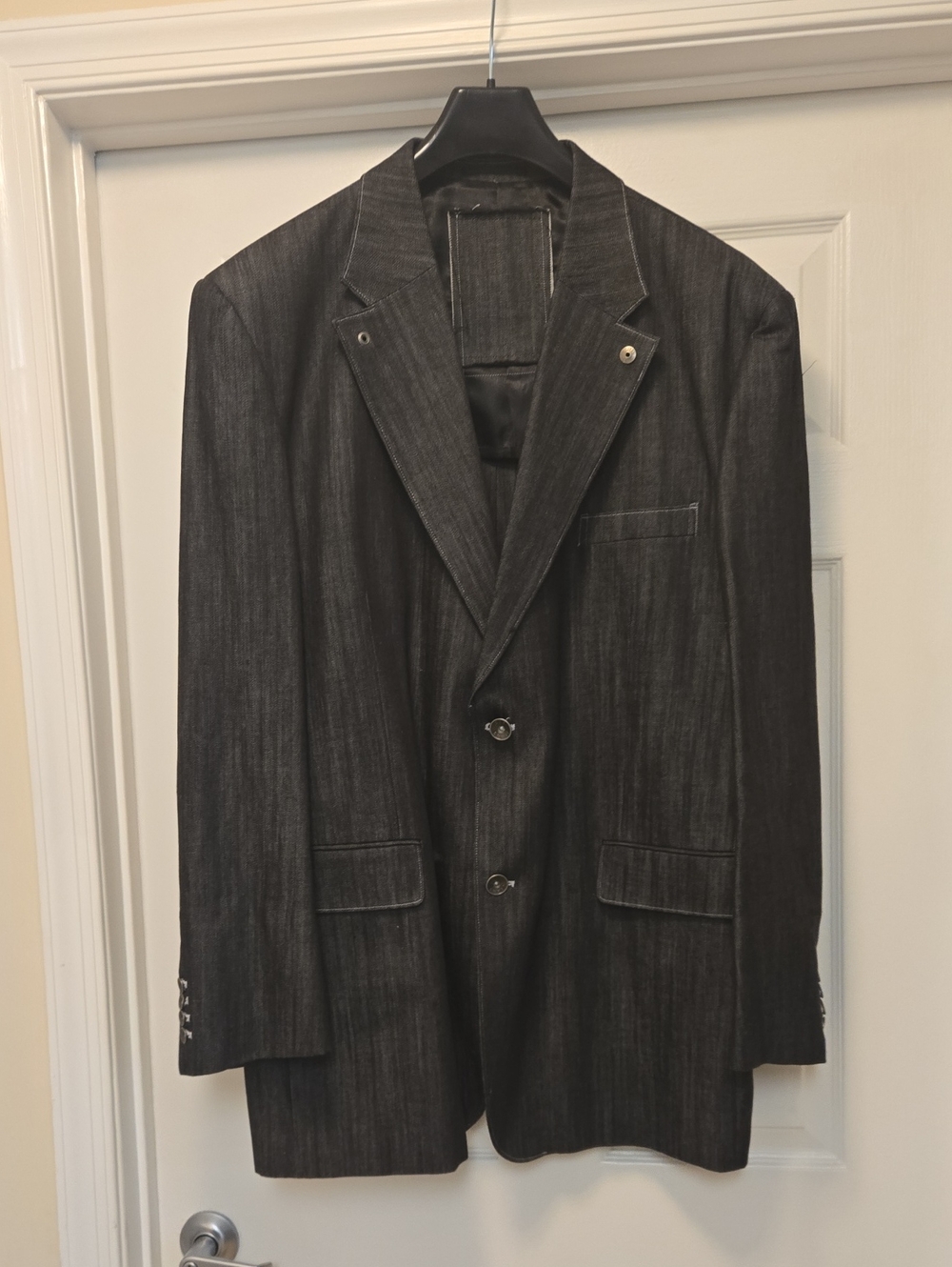 Stacy Adams Men's Dark Gray Pinstripe Blazer